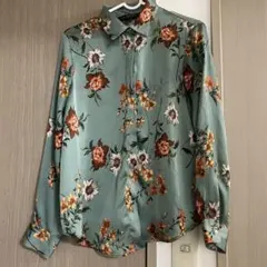 ZARA BASIC 花柄 長袖シャツ ブラウス XS