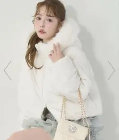 NICE CLAUP ファー付きショートフェイクダウン