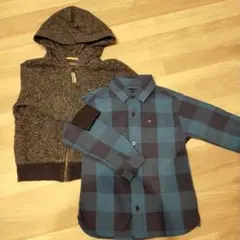 美品　トミーヒルフィガーセット☆ジップパーカー＆シャツ　104 男の子