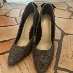 ランダ バックレースアップパンプス 冬素材