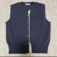 ネイビー ボタン付き ベスト Fサイズ