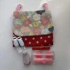 移動ポケット 花柄 星柄 クリップ付き