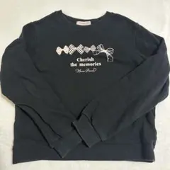 mezzo piano リボンプリント トレーナー Mサイズ 150