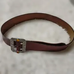 AT LAST × ACE WESTAN BELT スタッズ黒レザーベルト - メルカリ
