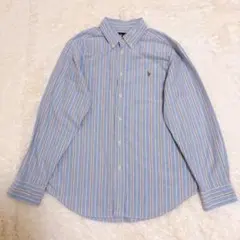ラルフローレン オックスフォードシャツ 長袖 160 ストライプ ボタンシャツ