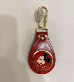 【希少品】レトロ　ヴィンテージ　ミッキーマウス レザーキーホルダー
