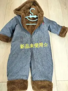 【新品未使用】フリース裏地付き　ロンパース 80cm 冬　アウター　キッズ
