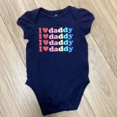 BABY GAP☆I❤️daddyロンパース☆12-18ヶ月☆80㎝☆ネイビー