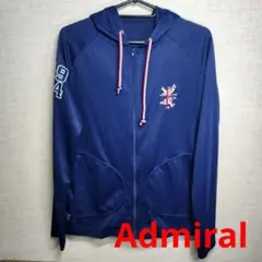 アドミラル ジップアップ パーカー 刺繍ロゴ ジャケット Mサイズ ネイビー