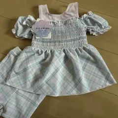 新品タグ付き　チェック柄 セパレート チュニック水着 キッズ　100cm