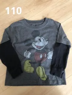 ミッキー 重ね着風 ロンT