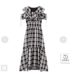 JILL by JILLSTUART シアーチェックボリュームフリルワンピース