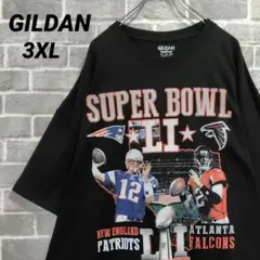【ギルダン】半袖プリントTシャツ ブラック スーパーボウル US古着のサムネイル