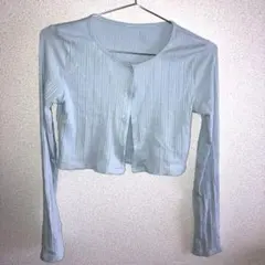 【匿名配送】GRL クロップド丈リブカーディガン　水色 フリーサイズ