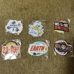 匿名送料込新品★ハッピーくじ　ディズニー　 K賞ダイカットステッカーセット　6点
