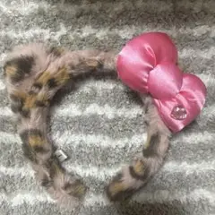 ヒョウ柄リボンカチューシャ