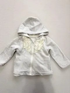 Biquette Club ラメ生地フリル付きパーカー 90cm グレー