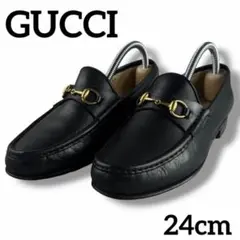 美品 GUCCI グッチ ホースビット ローファー 革靴 ドレス 24cm 黒