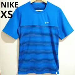 【美品】NIKE Dri-FIT Tシャツ ブルー ボーダーXS　ナイキ　きれいのサムネイル