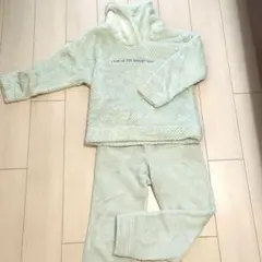 GU　フリース　パジャマセット　上下　秋冬春　ライトグリーン　S