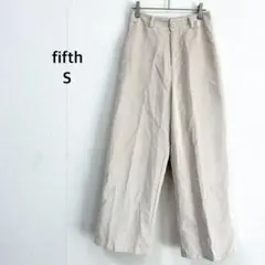 【フィフス】ワイドパンツ S アイボリー コーデュロイ ハイウエスト 薄手生地
