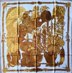 エルメス　HERMES　スカーフ　カレ90　羽飾りの騎兵兜