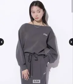 マイストラーダ FILAフィラ別注 オフショルスウェット チャコールグレー Ｓ