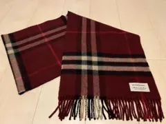 BURBERRY　バーバリー　マフラー　カシミア100％　バーガンディ系
