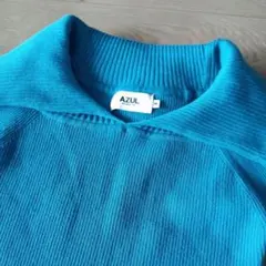 AZUL ターコイズ ハイネックニット Mサイズ