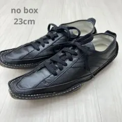 no box 本革 レザースニーカー ドライビングシューズ 23cm ブラック