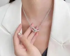 エレガント✨ダブルリンクネックレス（CZダイヤ）