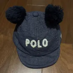 POLO ポンポン付きキャップ ダークブルー