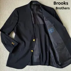 【極美品】XLサイズ ブルックスブラザーズ BROOKSCOOL 光沢 紺ブレ ミラクルクリンプウール 段返り3釦 ブレザー Traditional
