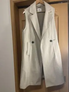 ZARA ロングベスト ジレ アイボリー