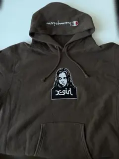 Champion xgirl コラボ パーカー M フーディ スウェット 茶
