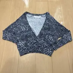 【ZARA】 ヒョウ柄 クロップドカーディガン