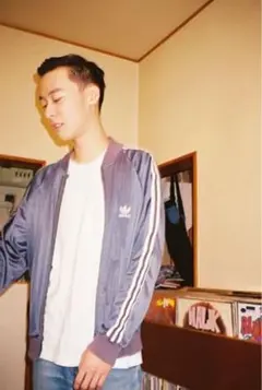 美品 vintage adidas トレフォイル トラックジャケット ネイビー