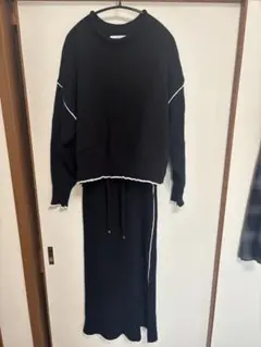 美品CIAOPANIC TYPY リブニットセットアップ 黒