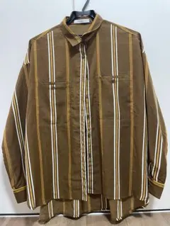 美品⭐︎AMERICAN HOLIC ブラウンストライプ長袖シャツ 薄手
