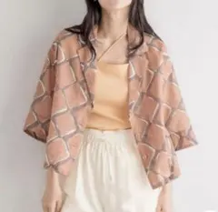 LOWRYS FARM バティックシアーシャツ　新品未使用タグ付のサムネイル
