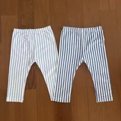 ★UNIQLO ユニクロ★七分丈 レギンスパンツ　110㎝　ストライプ柄　2枚