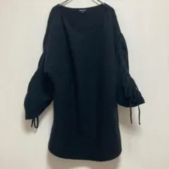 【MINNIEROSE】長袖ニットセーター ブラック カシミヤ100% L 秋冬