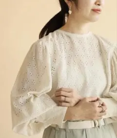 IENA＊レースボリュームスリーブブラウス