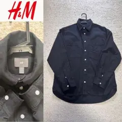 【美品】H＆M エイチアンドエムブラックシャツ綿100