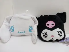 【NOＦ2】シナモロール＋クロミ☆フェイス巾着付ブランケット☆2個まとめて