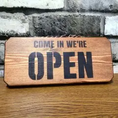 No1049【チーク/黒】オープン クローズ 看板、プレート【おまけフック付き】