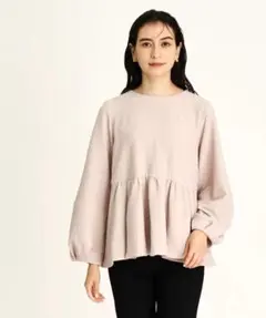 OPAQUE.CLIP　ふくれジャカード　ペプラムブラウス