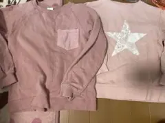 ２枚 デビロック 可愛い ピンク 長袖 カットソー 130