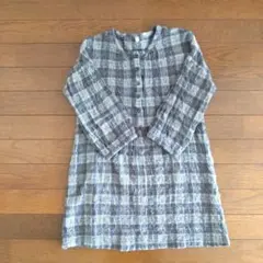無印良品 チェック柄 七分袖チュニック