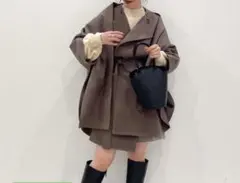 ポンチョ　コート　ブラウン